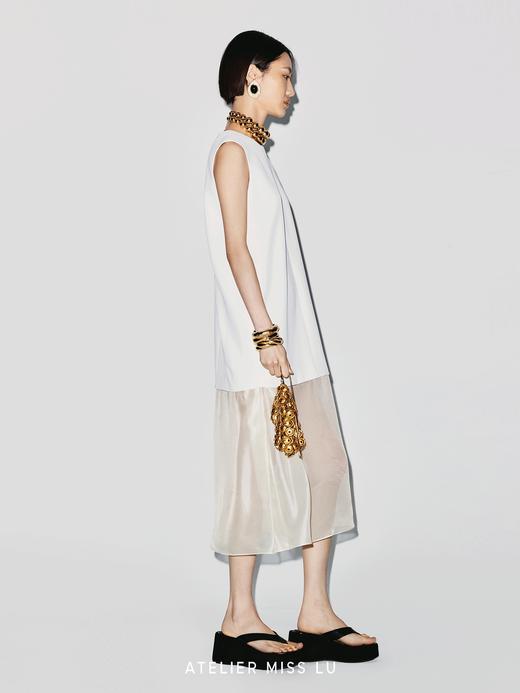 【日光倾城】薄纱拼接设计无袖廓形连衣裙 商品图3