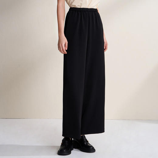 EITIE爱特爱轻松百搭松紧腰显瘦直筒通勤休闲裤2026春季新款A2605105 商品图2