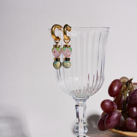 北京仓｜House of Fou-Berry-草莓 瓷石 吊坠 耳环［土耳其设计师］ 商品图1