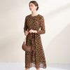 EITIE爱特爱复古棕色波点收腰显瘦气质圆领连衣裙2026春季新款A2607119 商品缩略图1
