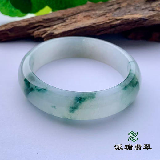 派瑞翡翠 翡翠手镯 糯种 绿色 飘花 商品图1