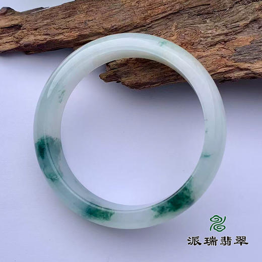 派瑞翡翠 翡翠手镯 糯种 绿色 飘花 商品图4
