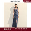 玛克门店发货：MAXRIENY复古挂脖牛仔连衣裙(货号:MC86DR074) 商品缩略图0