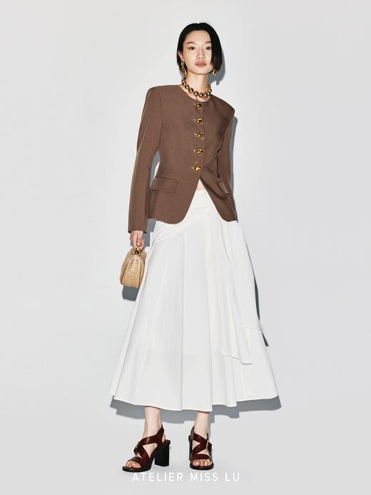 【摆荡留白】围裹式绑带设计大摆A字中长款半裙 商品图1