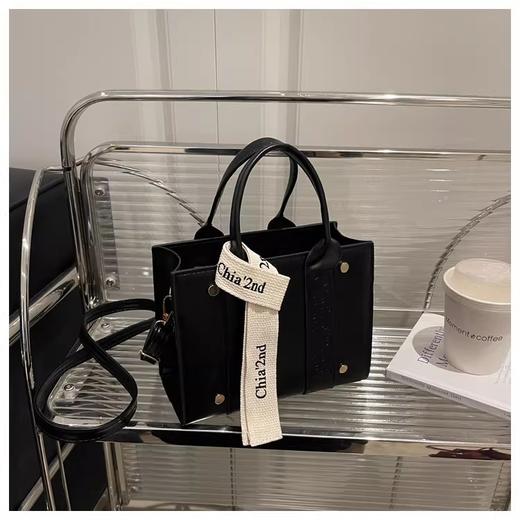 韩版复古手提小方包女包2025秋新款轻奢拼接单肩包通勤斜挎包 商品图1