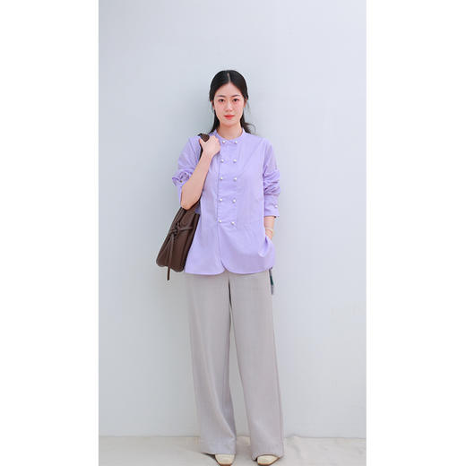 【抖音专属】新中式衬衣(25810307暮山紫) 商品图0