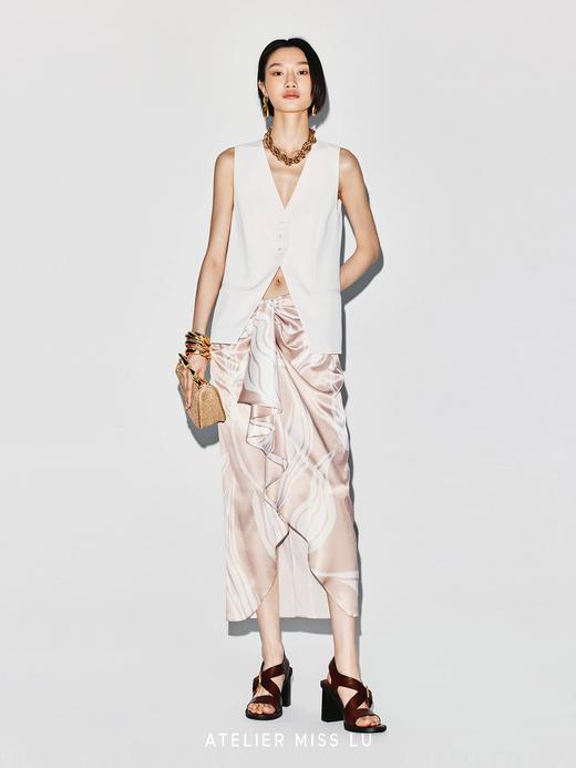 【普罗旺斯桃雾】不规则立裁品牌定染印花半裙 商品图2