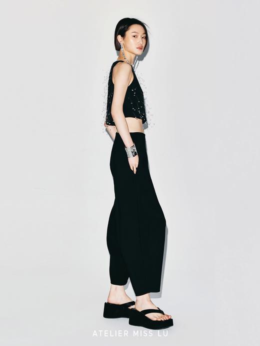 【暗月之弧】春夏艺术感弯刀廓形长裤 商品图2