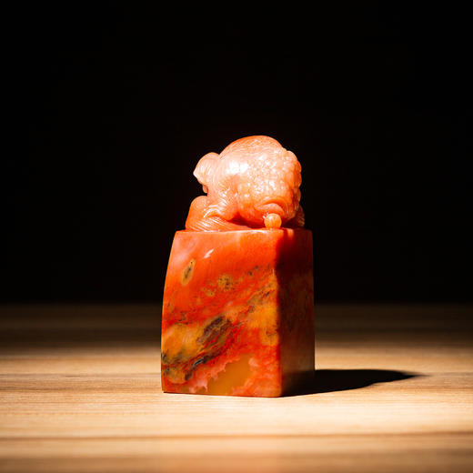 寿山石芙蓉老料雕“兰寿金鱼”方章 商品图7