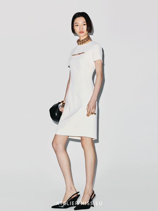 【爵士之夜】几何镂空设计修身短袖连衣裙 商品图3