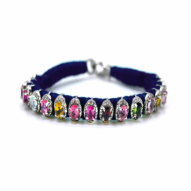 订购12周到｜Van Den Abeele-Rio navy-金属光泽 编织 纤维 碧玺 手链［法国设计师］