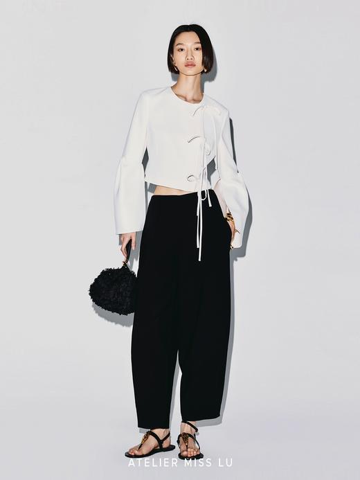 【暗月之弧】春夏艺术感弯刀廓形长裤 商品图4