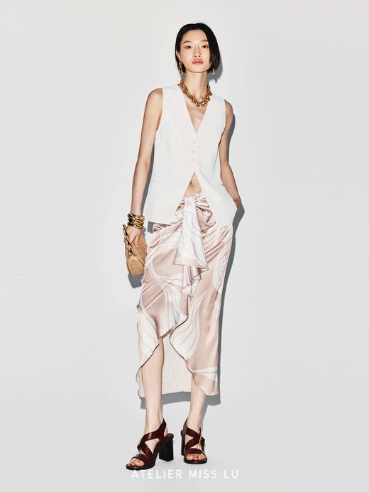 【普罗旺斯桃雾】不规则立裁品牌定染印花半裙 商品图1