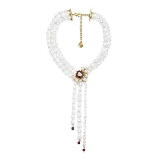 订购6个月到｜Goossens Paris-Perles Baroques-巴洛克珍珠 石榴石 多层 项链［法国设计师］ 商品图1