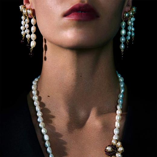 订购6个月到｜Goossens Paris-Perles Baroques-巴洛克珍珠 石榴石 吊坠 耳环［法国设计师］ 商品图1