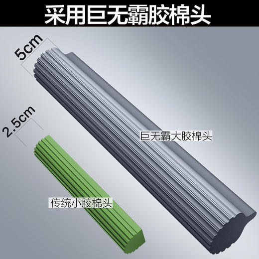 大卫胶棉拖把38cm海绵头杆长132cm2头M12巨无霸滚轮式大号胶棉拖大卫M12 商品图1