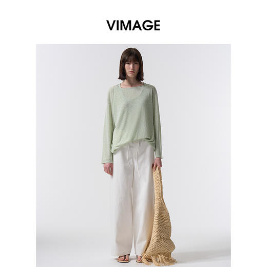 VIMAGE纬漫纪早春薄荷绿慵懒休闲减龄宽松两件套上衣2026春季新款V2513206 商品图0