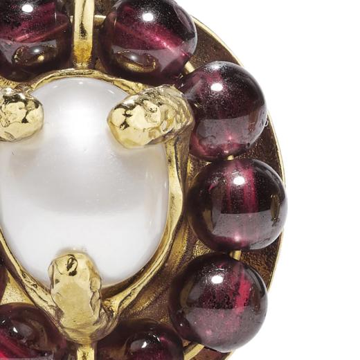 订购6个月到｜Goossens Paris-Perles Baroques-巴洛克珍珠 石榴石 无需耳洞 耳夹［法国设计师］ 商品图1