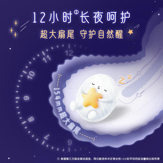 高洁丝卫生巾280mm8片装放肆睡蚕丝棉柔超薄量多夜用大扇尾姨妈巾 商品图1