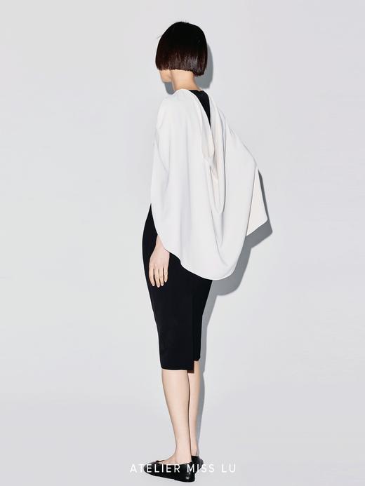 【维纳斯晚宴】撞色斗篷拼接设计修身连衣裙 商品图4