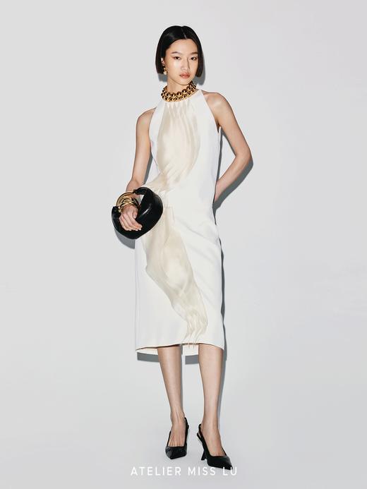 【白昼潮汐】圆弧薄纱层叠拼接设计直身半裙 商品图4