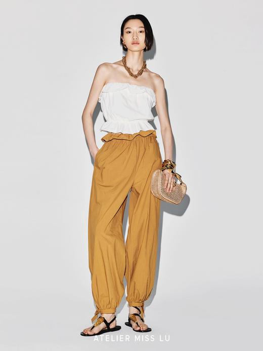 【云端寓言】立体花边设计蝴蝶结收口桶形裤 商品图1