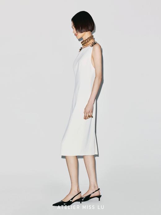 【月光贝语】贝壳样式金属装饰露背修身连衣裙 商品图4