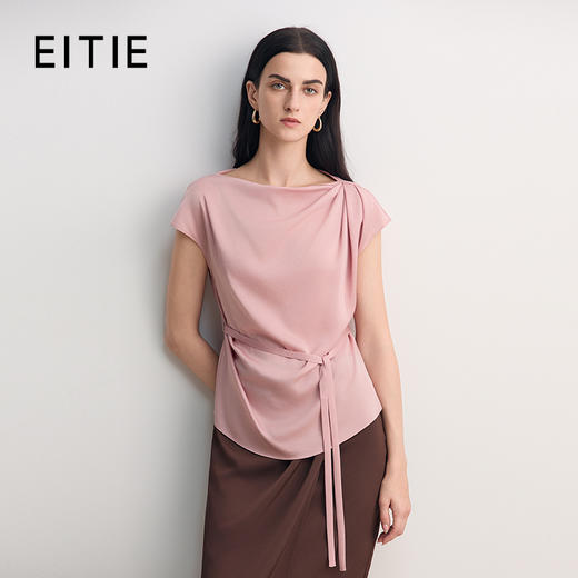 EITIE爱特爱设计感修身系带通勤显瘦小上衣2026春季新款8513207 商品图0