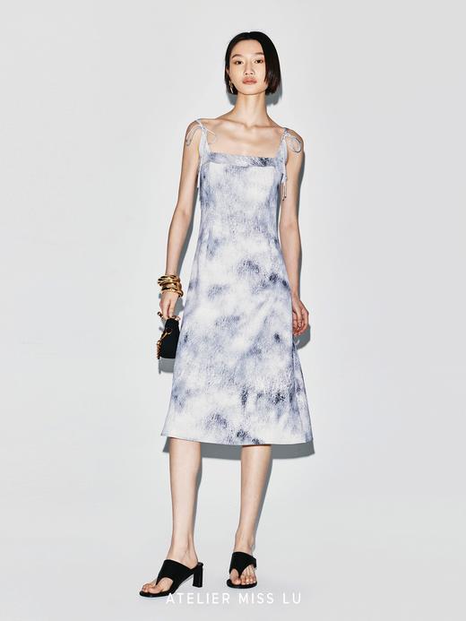 【星霜漫游】品牌定染印花吊带A字连衣裙 商品图1