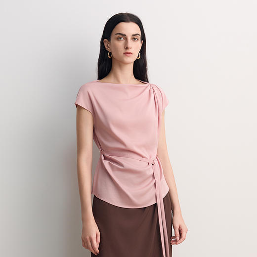 EITIE爱特爱设计感修身系带通勤显瘦小上衣2026春季新款8513207 商品图3