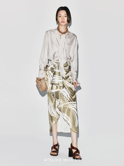 【塞纳河影】不规则立裁品牌定染印花半裙 商品图1