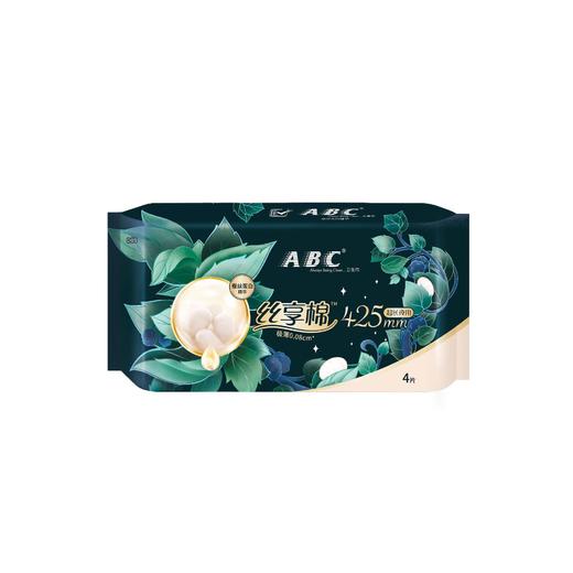 ABC卫生巾425mm*4片丝享棉柔量大夜用超薄女生姨妈透气卫生巾 商品图1