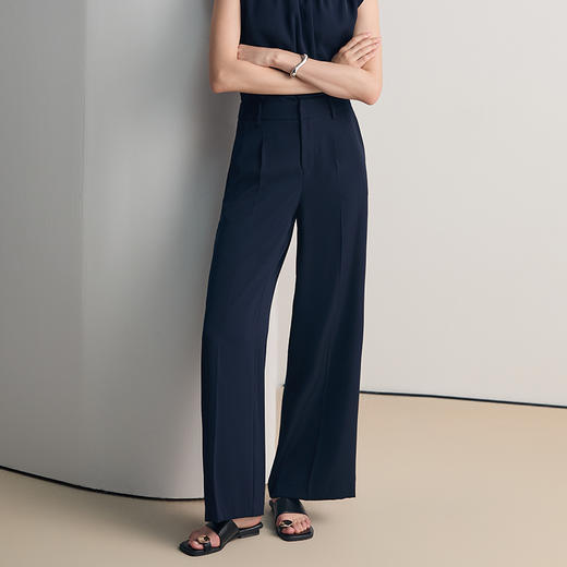 EITIE爱特爱干练通勤高腰直筒显瘦垂坠西装休闲裤2026春新款8505216 商品图2