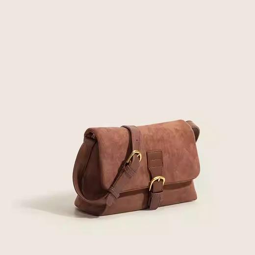 小众复古通勤邮差包 女单肩包包 2025新款女士质感磨砂皮斜挎包 商品图1