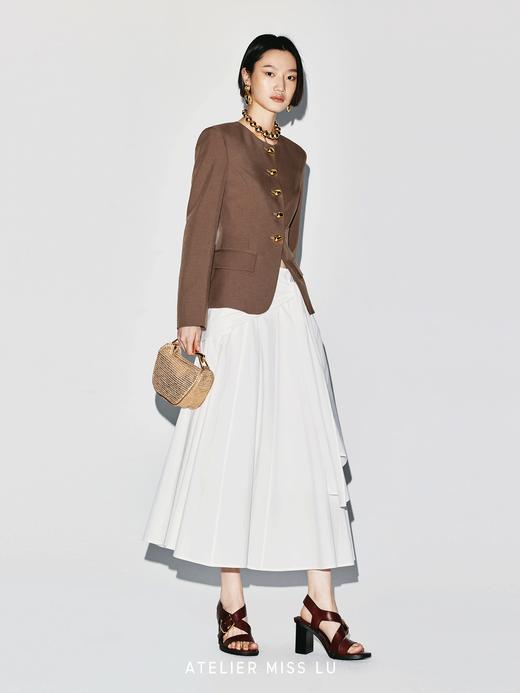 【摆荡留白】围裹式绑带设计大摆A字中长款半裙 商品图2