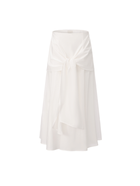 【摆荡留白】围裹式绑带设计大摆A字中长款半裙