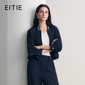 EITIE爱特爱时尚休闲气质圆领简约短款外套2026春季新款8503214