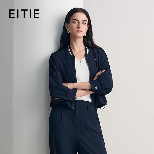 EITIE爱特爱时尚休闲气质圆领简约短款外套2026春季新款8503214 商品图0