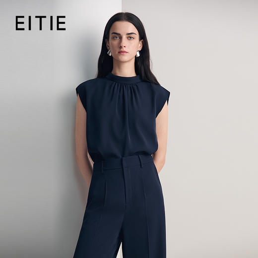 EITIE爱特爱无袖圆领宽松显瘦休闲百搭上衣2026春季新款8513211 商品图0