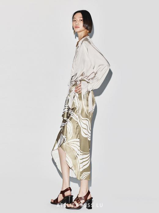 【塞纳河影】不规则立裁品牌定染印花半裙 商品图2