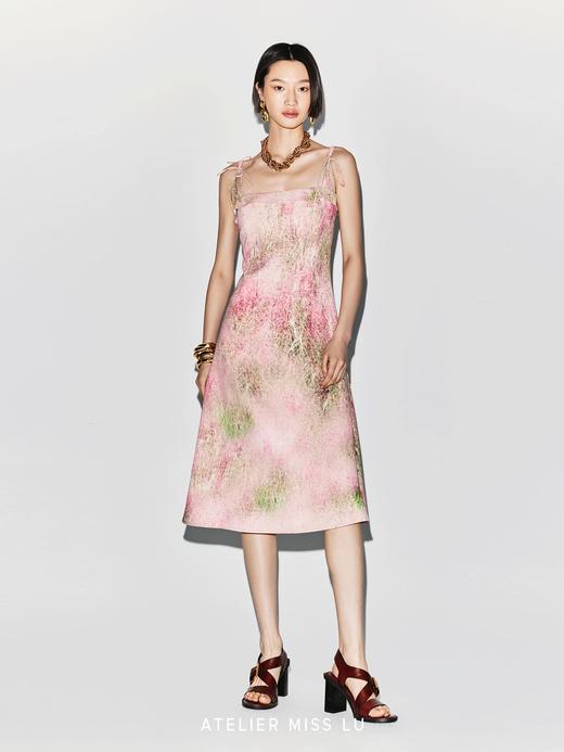 【粉云梦境】品牌定染印花吊带A字连衣裙 商品图2