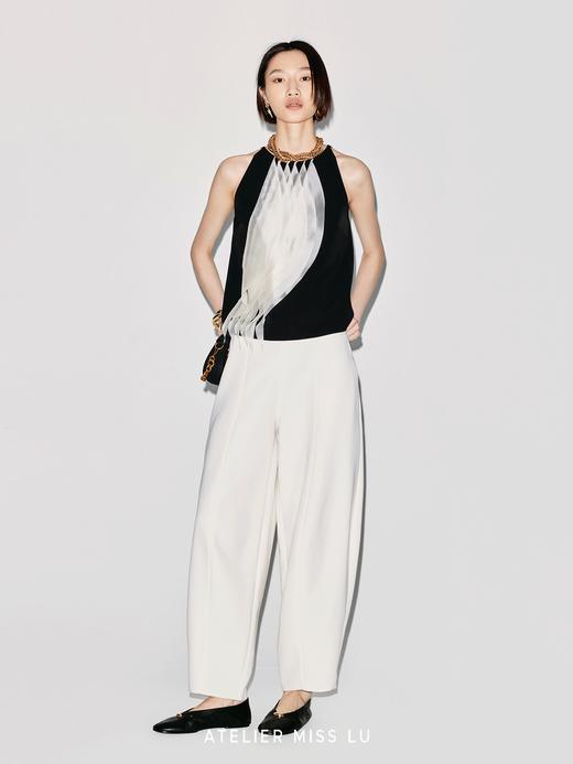 【明月之弧】春夏艺术感弯刀廓形长裤 商品图1