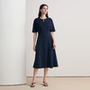 EITIE爱特爱2026春季新款简约水滴领温柔优雅收腰显瘦深蓝色连衣裙8507229 商品缩略图1