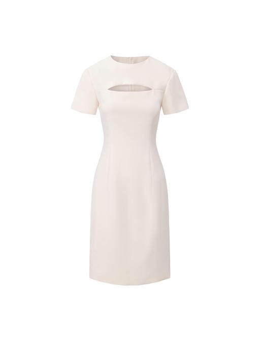 【爵士之夜】几何镂空设计修身短袖连衣裙 商品图0