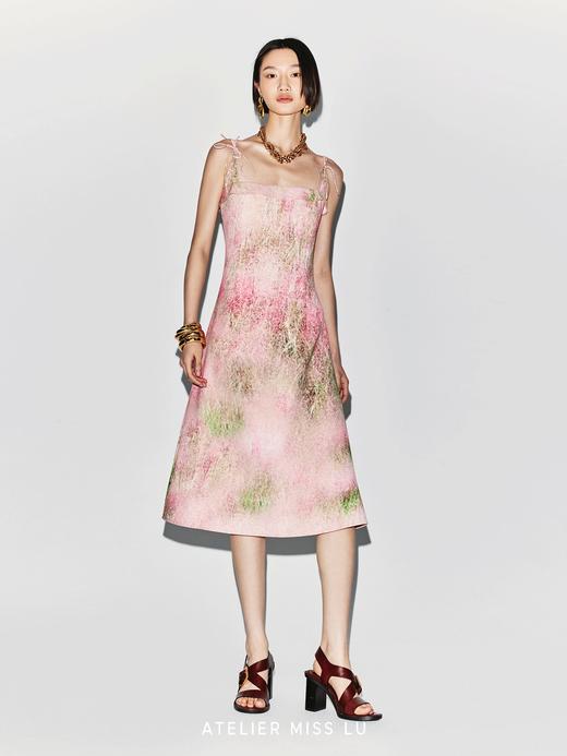 【粉云梦境】品牌定染印花吊带A字连衣裙 商品图3