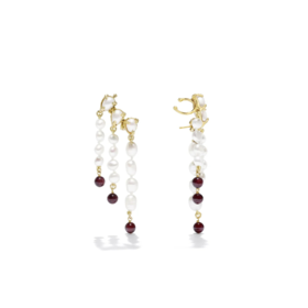 订购6个月到｜Goossens Paris-Perles Baroques-巴洛克珍珠 石榴石 吊坠 耳环［法国设计师］