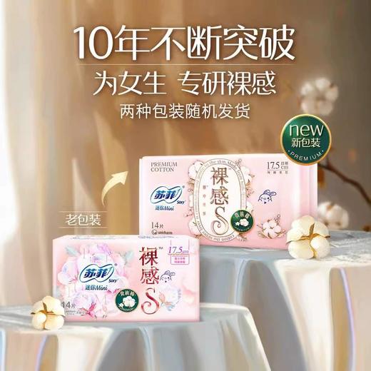 苏菲卫生巾175mm*14片贵族棉裸感S迷你巾姨妈巾量少日用 商品图0