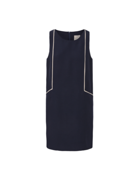 【星际漫游】撞色几何线条口袋设计直身连衣裙