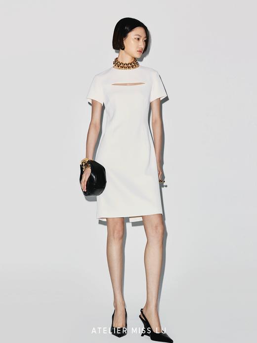 【爵士之夜】几何镂空设计修身短袖连衣裙 商品图4