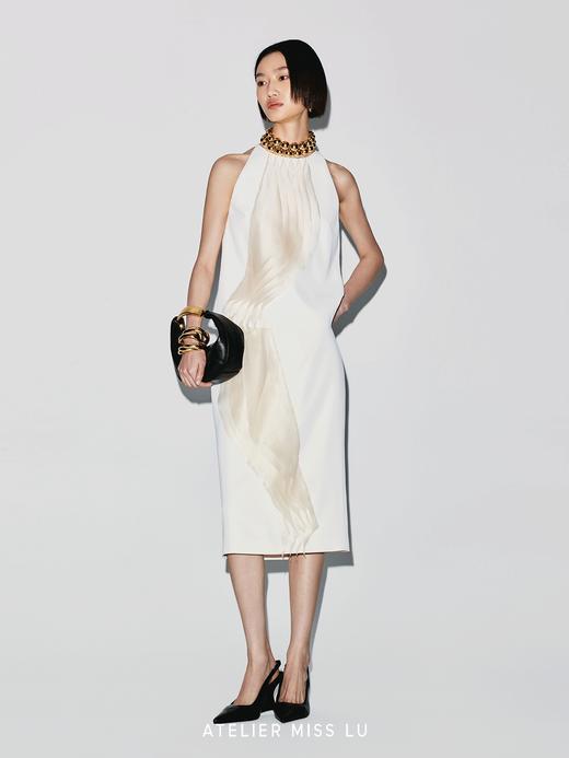 【白昼潮汐】圆弧薄纱层叠拼接设计直身半裙 商品图3